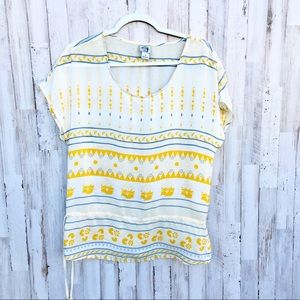 Lucky brand Irving & fine yellow silk blouse